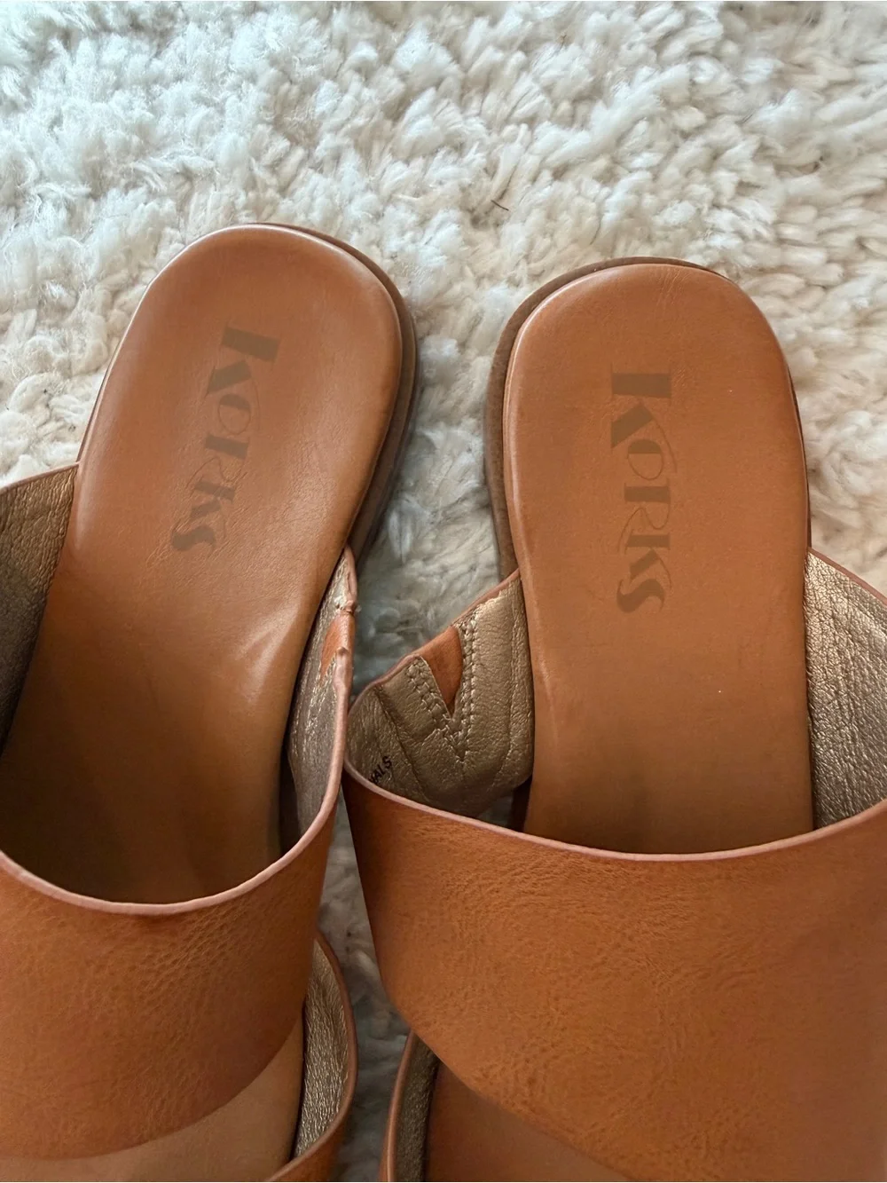 Tan Leather Cross-Strap Toe-Loop Sandals - Picture 3 of 8
